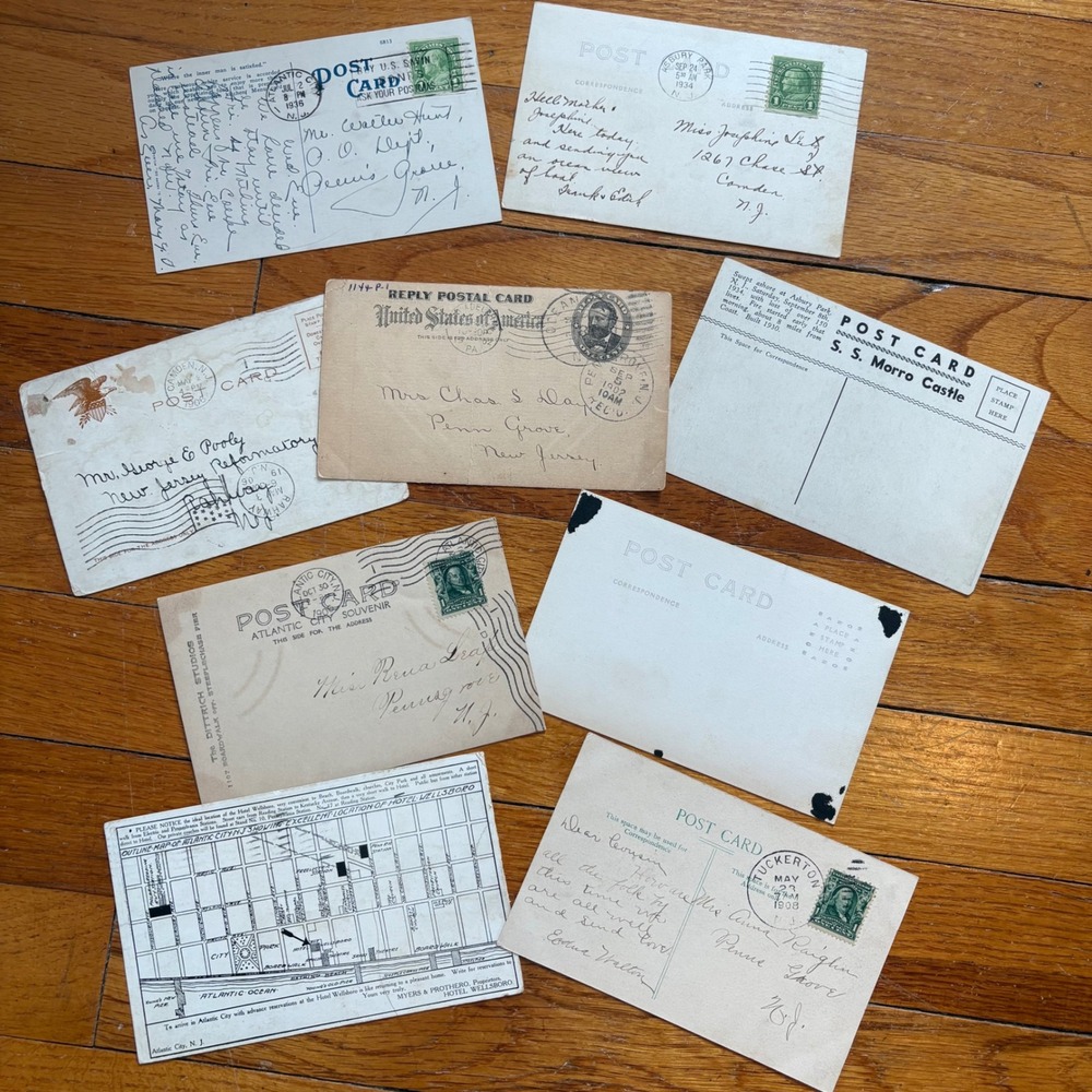 Vintage New Jersey Postcard Lot 8 Black White Atlantic City SS Morro - Picture 2 of 2